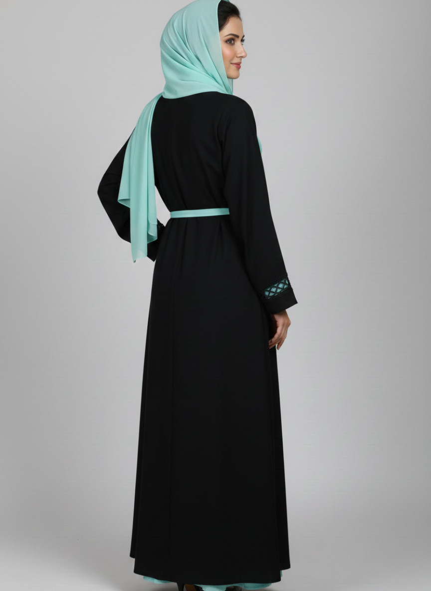 Front open Stitched gown on Nida Fabric