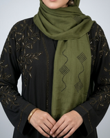 Front open zoom fabric abaya