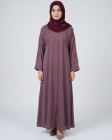 Front open zoom fabric abaya