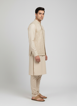 3 pc wash and wear Qameez Shalwar with Waistcoat.