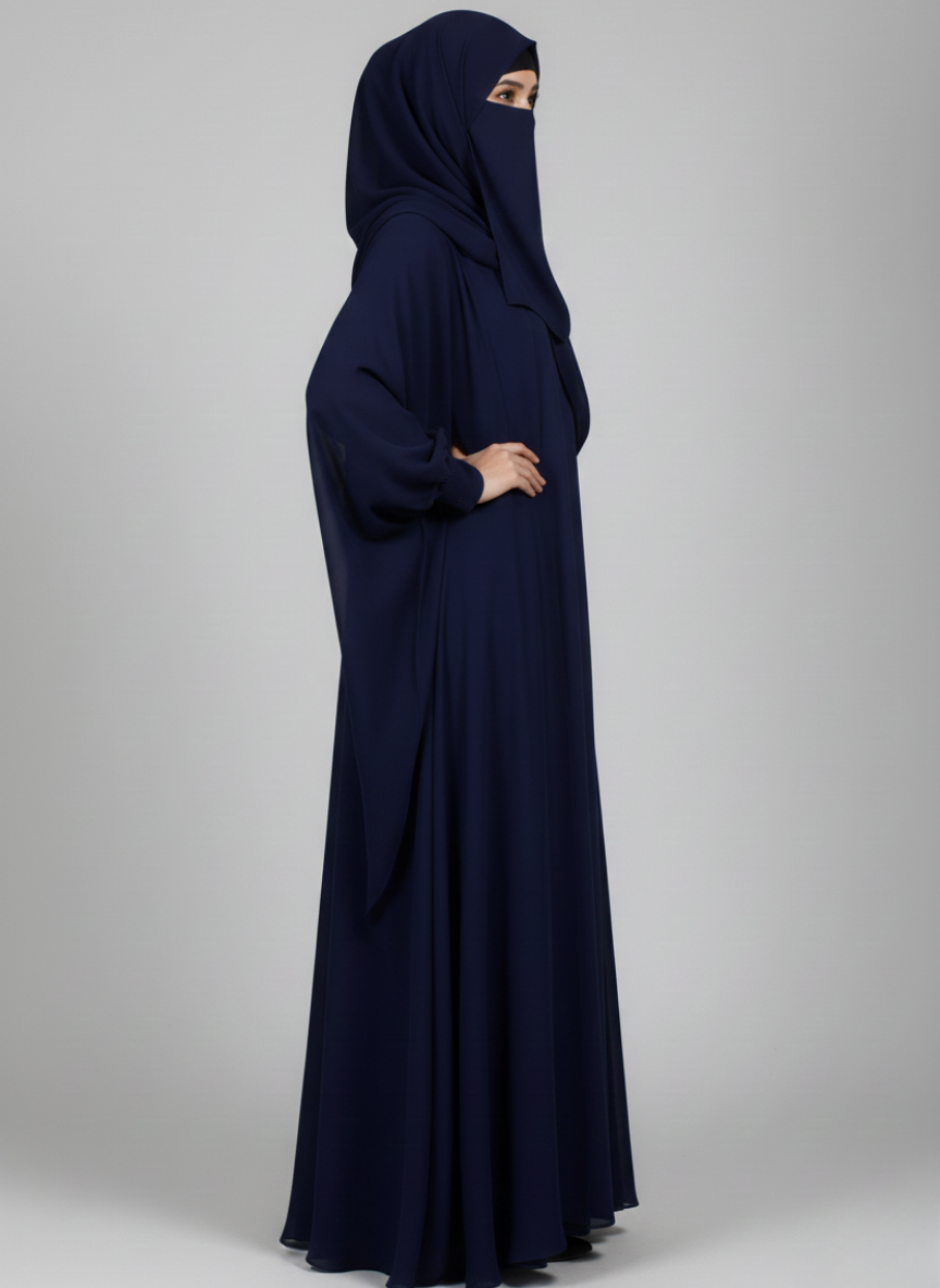 Separate inner gown with front open gown in Chiffon