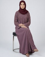 Front open zoom fabric abaya