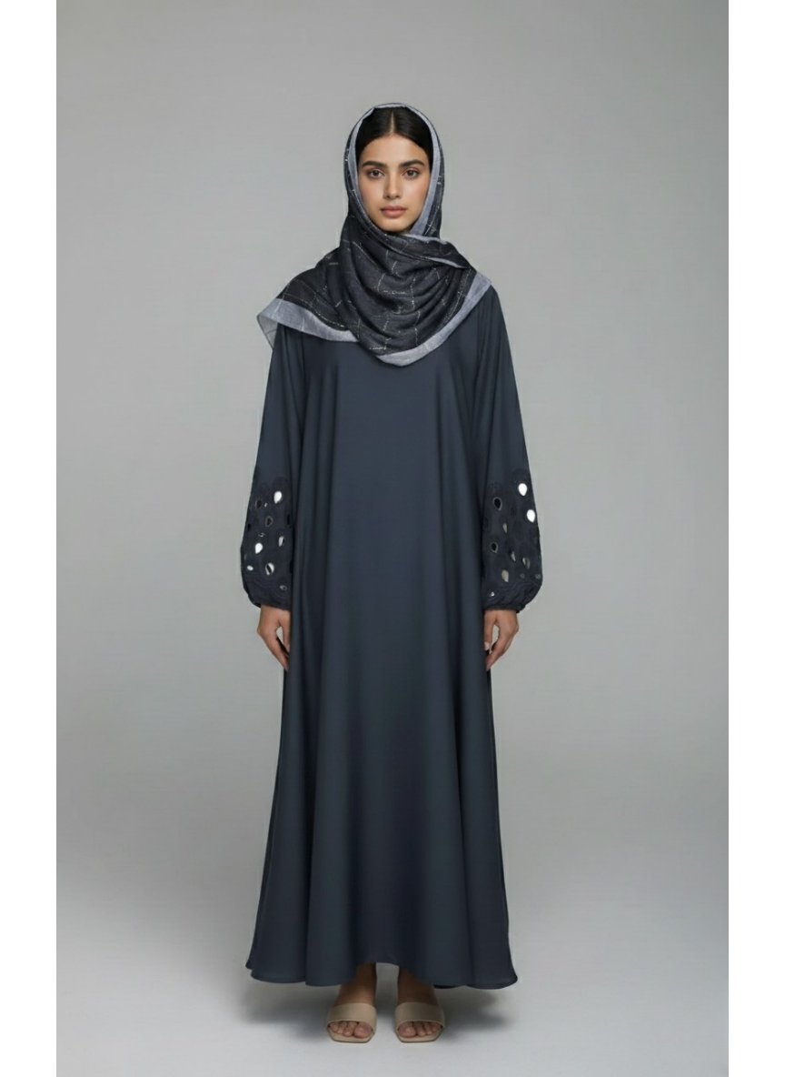 Elegant Abaya with stone work and cutwork