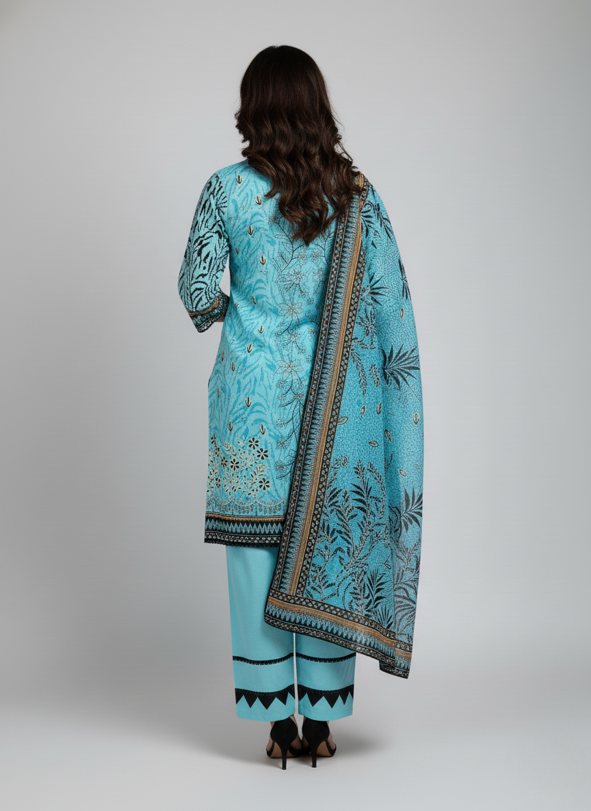 3 pcs embroidered Khadder dress