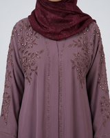 Front open zoom fabric abaya