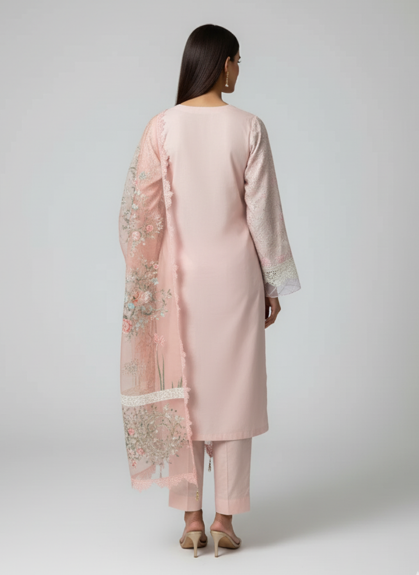 Maria B Lawn Embroidered and Embellished suit 3pc