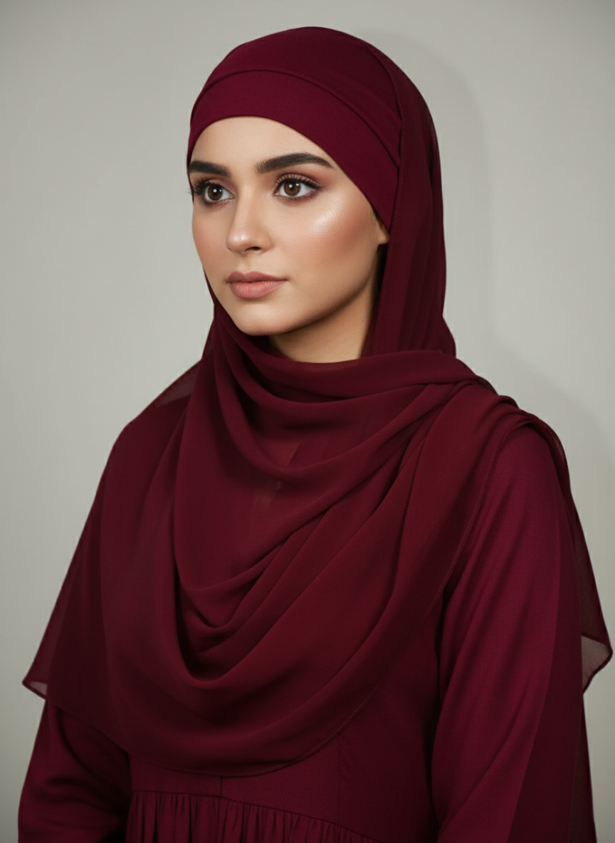 Sooti Ladies Scarf with Stitched Hijab cap