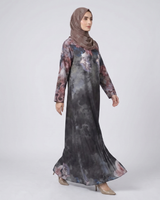 Front closed gown style silky Abaya