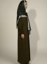 Front open Straight Abaya with stone work
