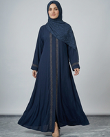 Front open zoom fabric abaya