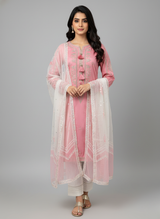 3Pc Embroidered Cotton Satin suit Pakistani Party Wear