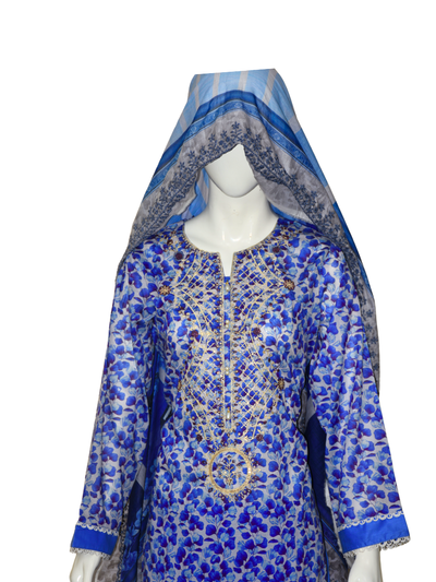 3 pc embroidered lawn dress