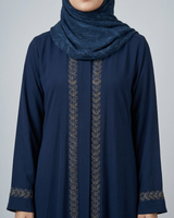Front open zoom fabric abaya