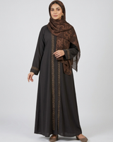 Front open zoom fabric abaya