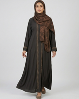 Front open zoom fabric abaya