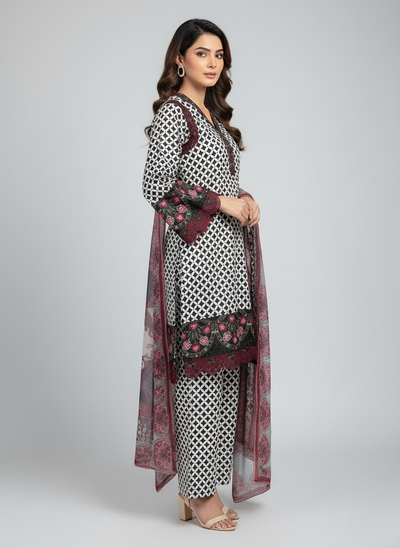 3 pcs embroidered Khadder dress