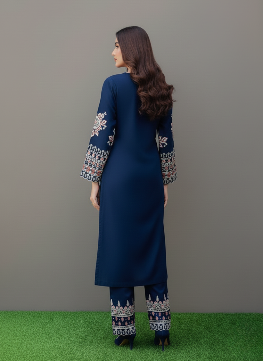 Embroidered Cotton 3pc Suit