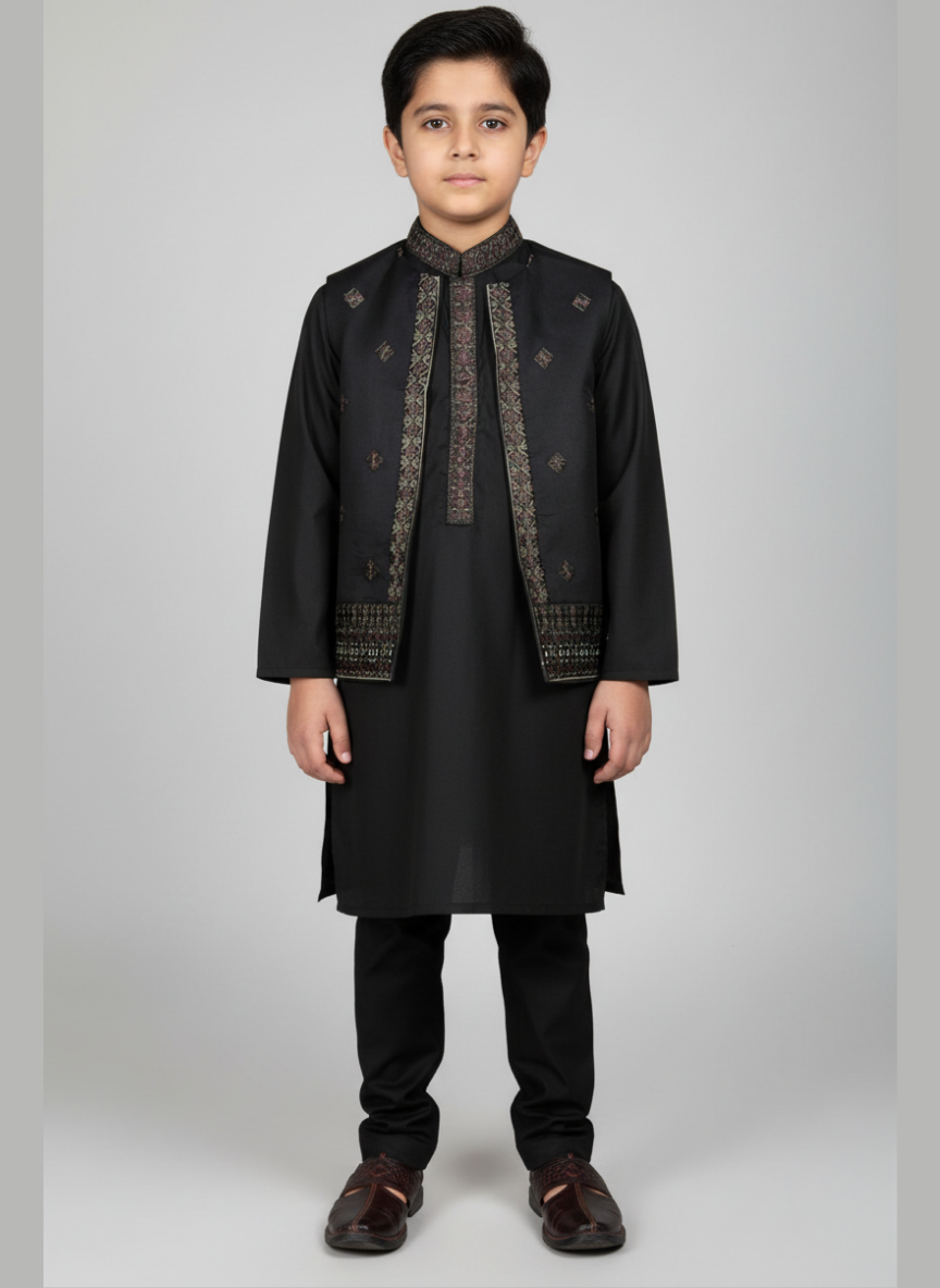 Wash and Wear Qameez with waist coat and Trouser