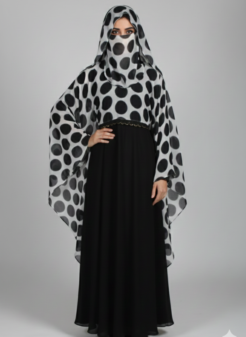 Plain inner gown on Nida Fabric with Chiffon outer gown