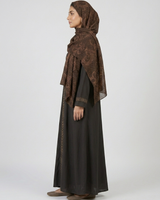 Front open zoom fabric abaya