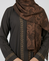Front open zoom fabric abaya