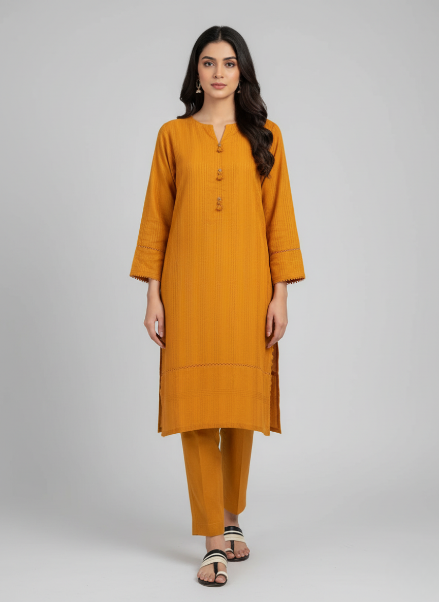 J. Dyed Dobby Shirt (Separate Dupatta to be purchased Separate Trouser)