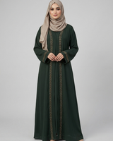 Front open zoom fabric abaya
