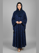 Beautiful Self Floral Abaya with Hijab Cap stitched with Scarf