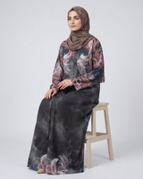 Front closed gown style silky Abaya