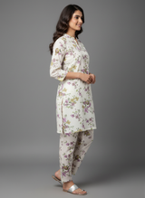 2 PC Printed Linen Dress