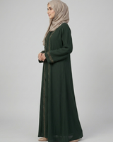 Front open zoom fabric abaya
