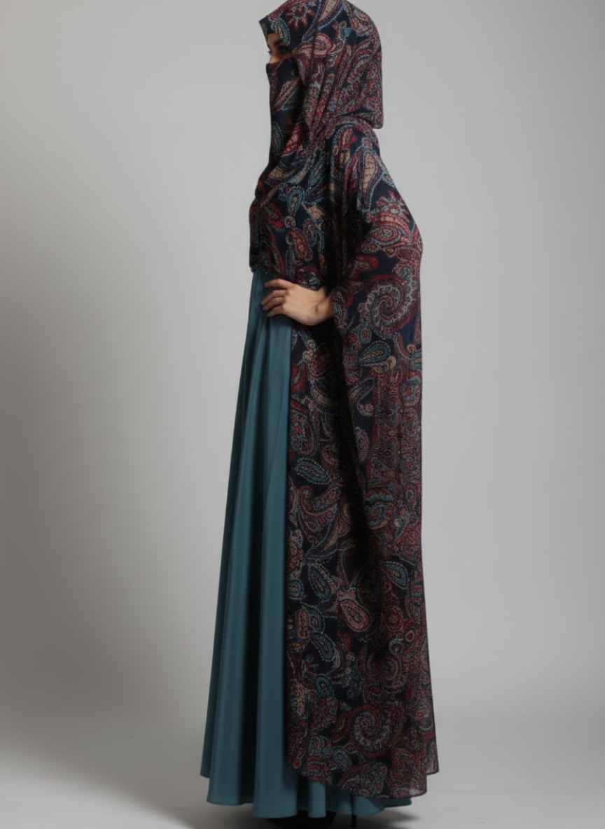 Plain inner gown on Nida Fabric with Chiffon outer gown