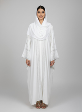 Nida fabric Abaya with Silver stone work