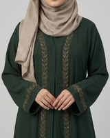 Front open zoom fabric abaya