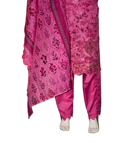 3 pc embroidered lawn dress