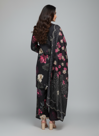 3 pcs embroidered Khadder dress