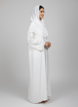 Nida fabric Abaya with Silver stone work