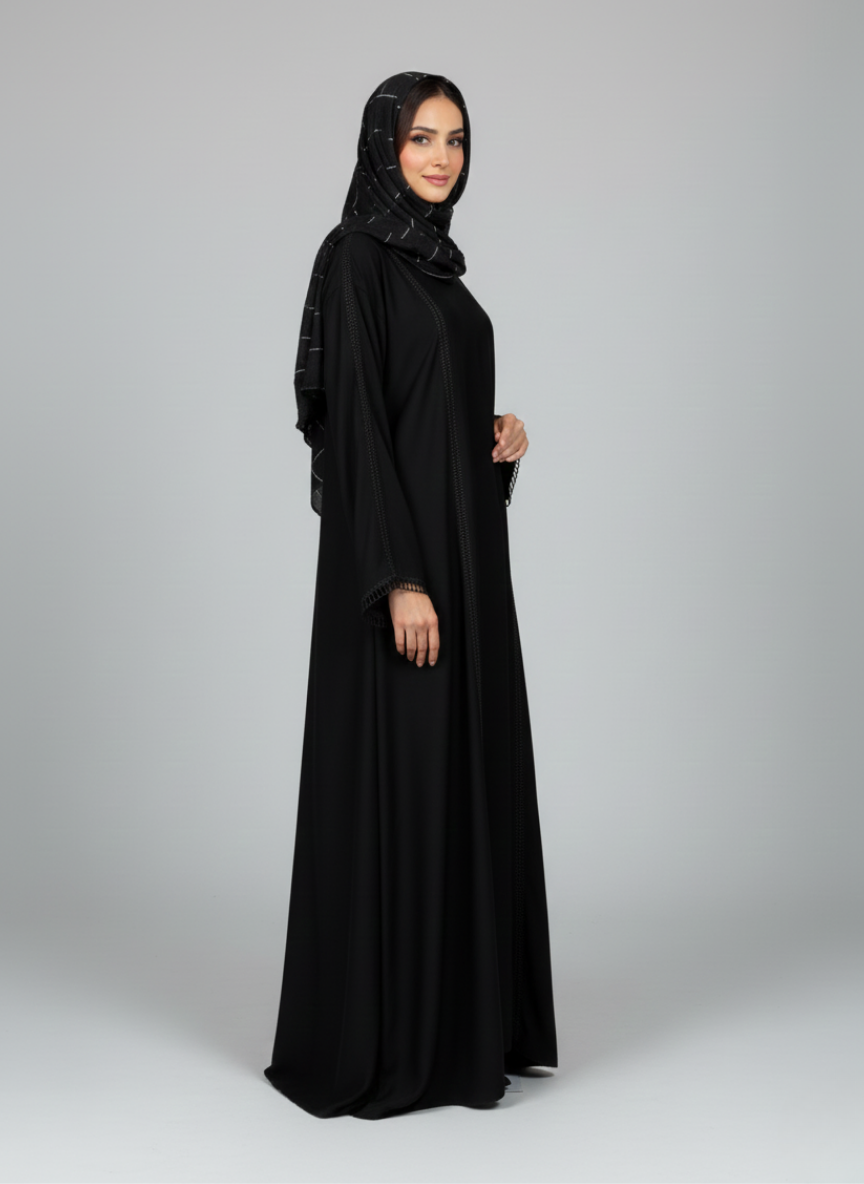 Plain Abaya with laces