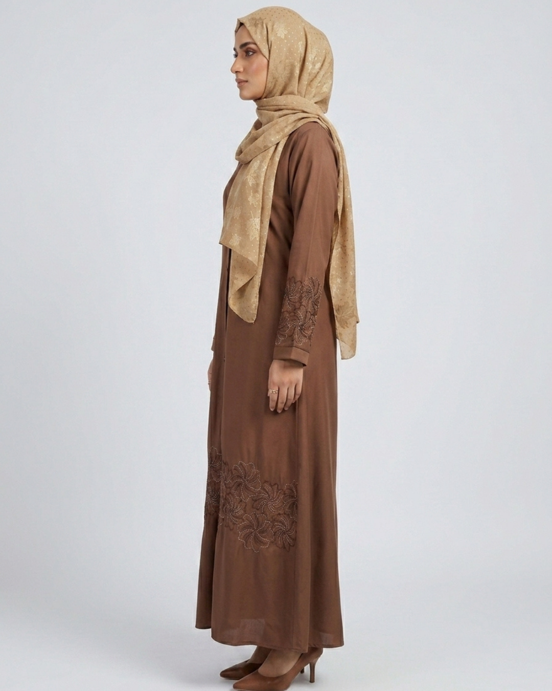 Nida fabric front closed abaya