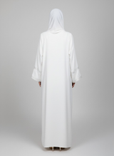 Nida fabric Abaya with Silver stone work