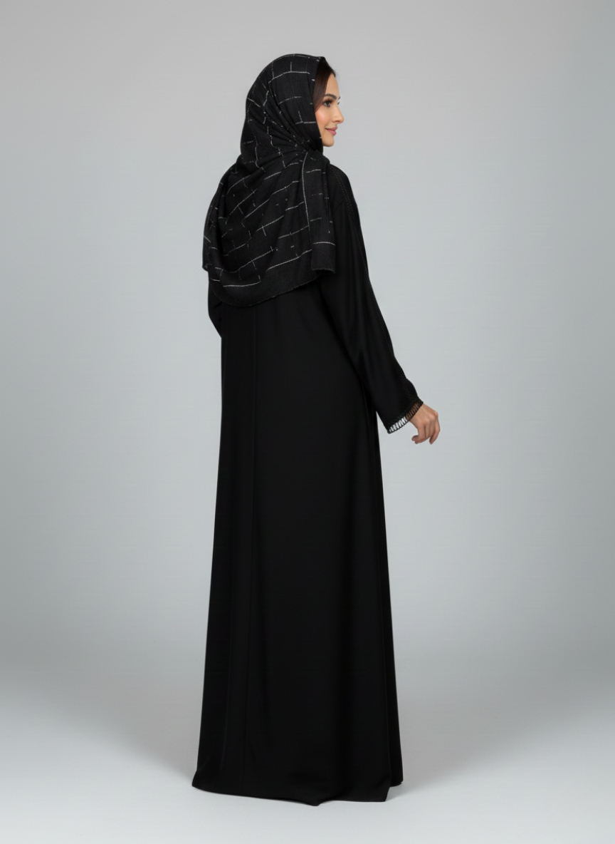 Plain Abaya with laces