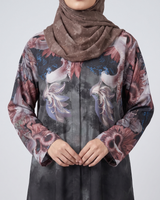 Front closed gown style silky Abaya