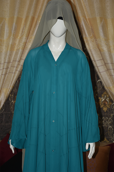 Front open Gown Style Chiffon Abaya with scarf