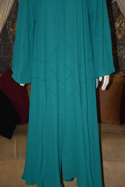 Front open Gown Style Chiffon Abaya with scarf
