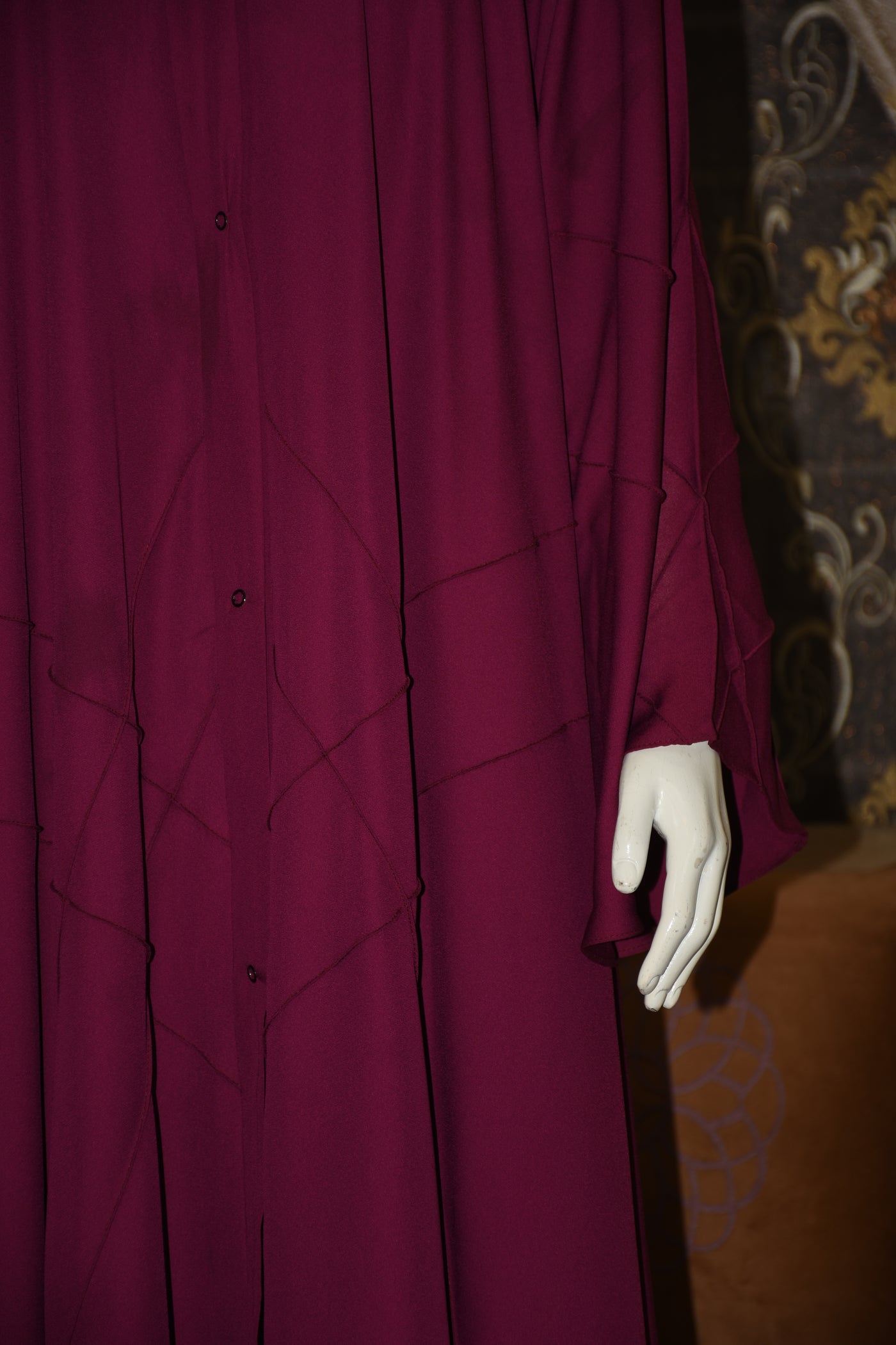Front open Gown Style Chiffon Abaya with scarf