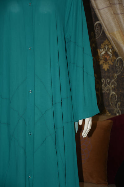 Front open Gown Style Chiffon Abaya with scarf