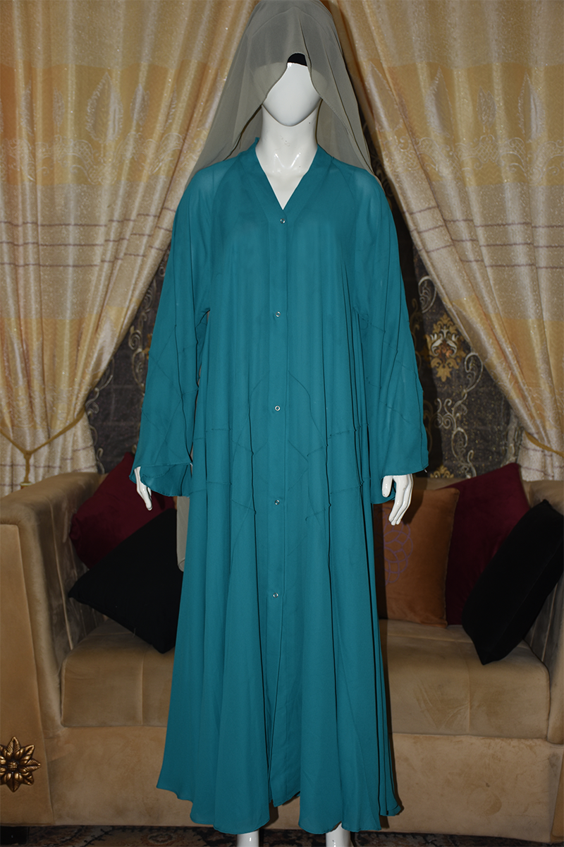 Front open Gown Style Chiffon Abaya with scarf