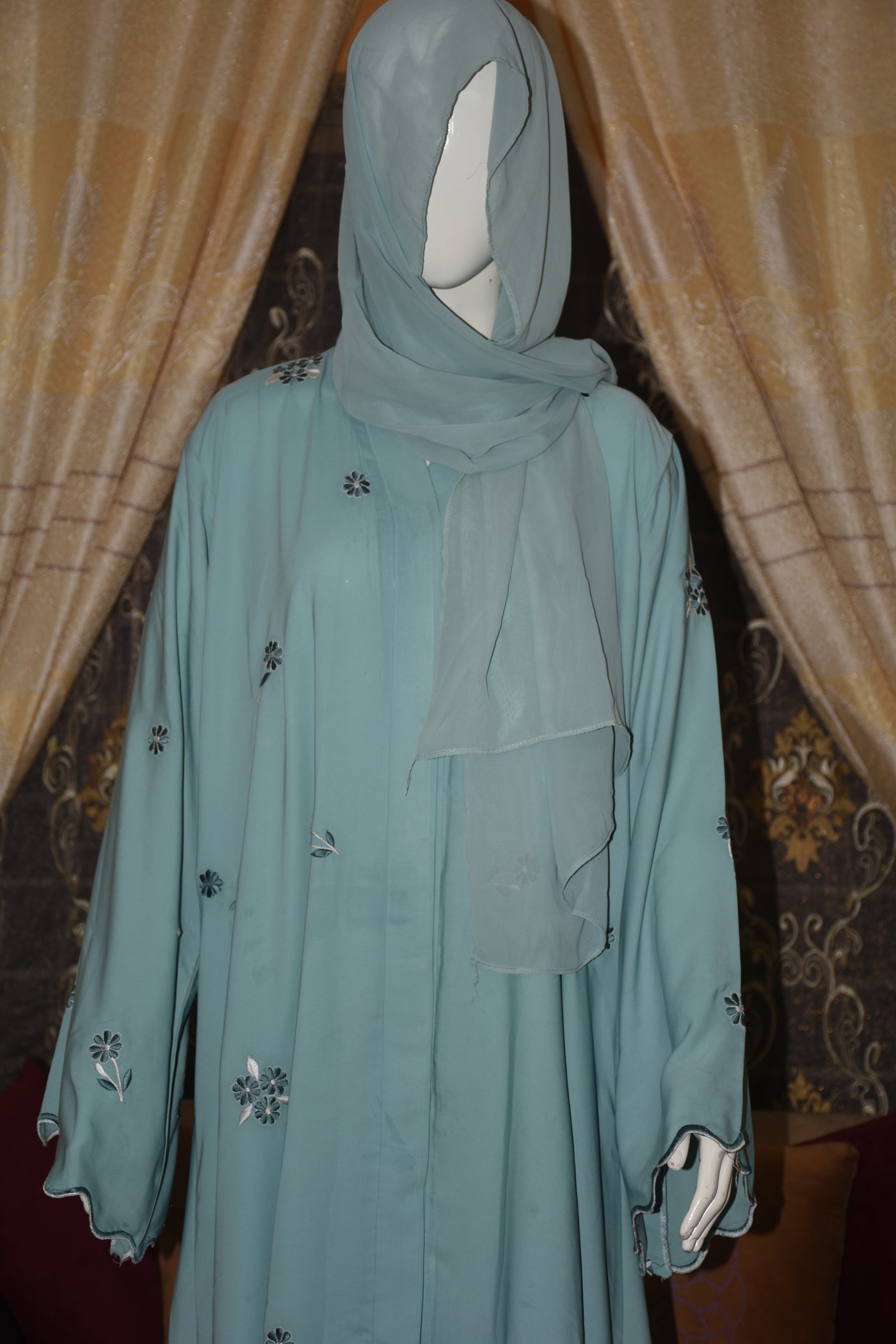 Front open Gorgeotte Abaya with Embroidery