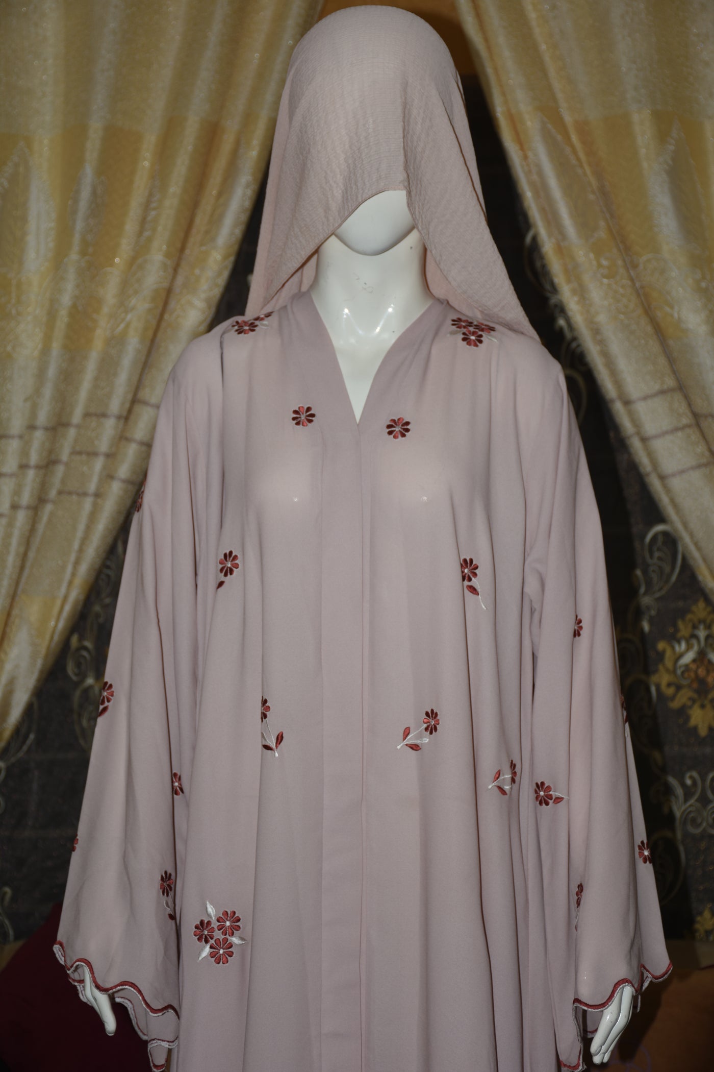 Front open Gorgeotte Abaya with Embroidery