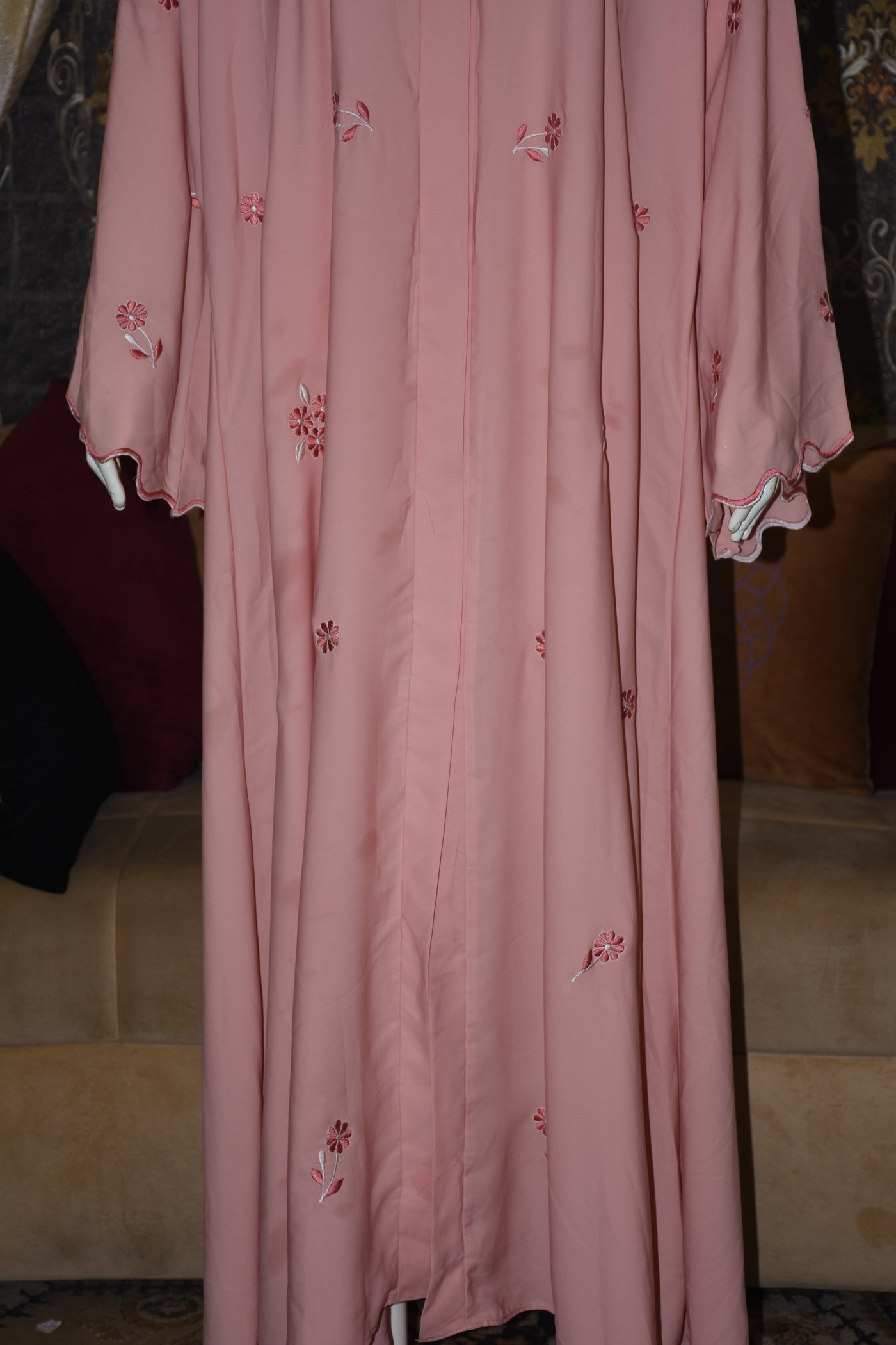 Front open Gorgeotte Abaya with Embroidery